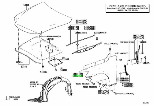 Genuine lexus front fender - lexus,