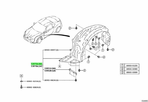 Genuine toyota front fender - genuine,