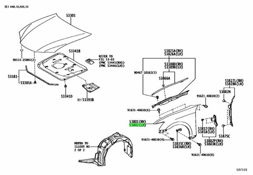 Genuine lexus front fender - lexus,