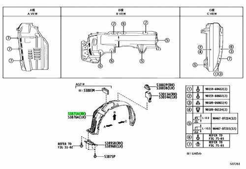 Genuine lexus front fender - lexus,